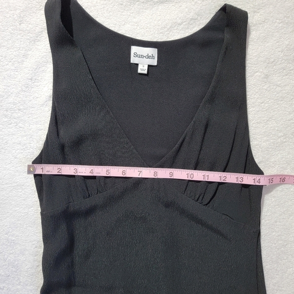Aritzia Sundeh Sun Deh Black Dress Sleeveless Side Zip Deep V Neck Size S - Picture 11 of 12